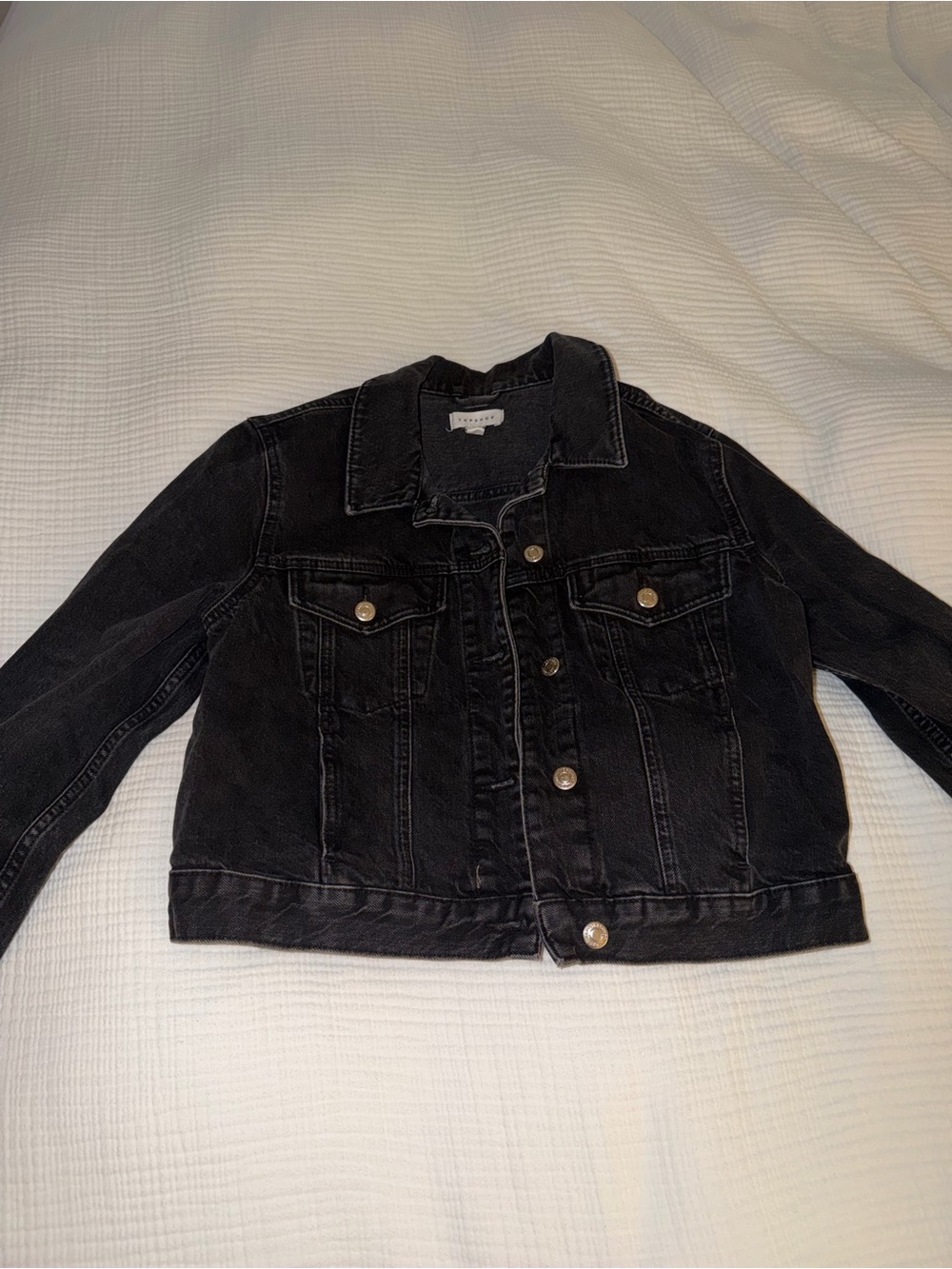 Topshop Charcoal Black Denim Jacket